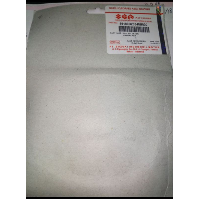 KAMPAS REM DEPAN SUZUKI SPIN SKYDRIVE ORIGINAL SGP