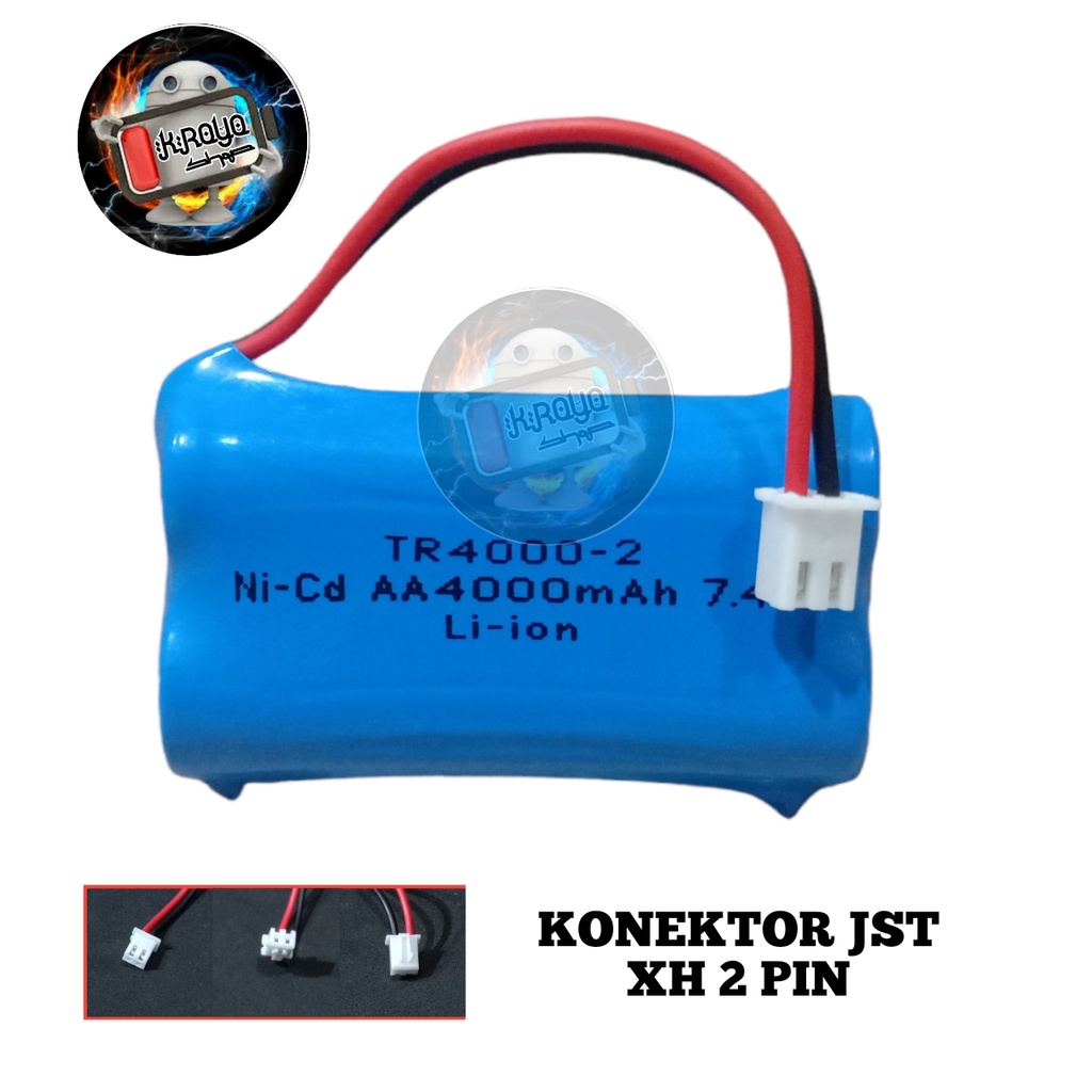 Baterai Speaker/ RC/Mainan Anak &amp; Elektronik Lainnya 2X 14500 4000mAh 7.4V Konektor JST XH 2 PIN