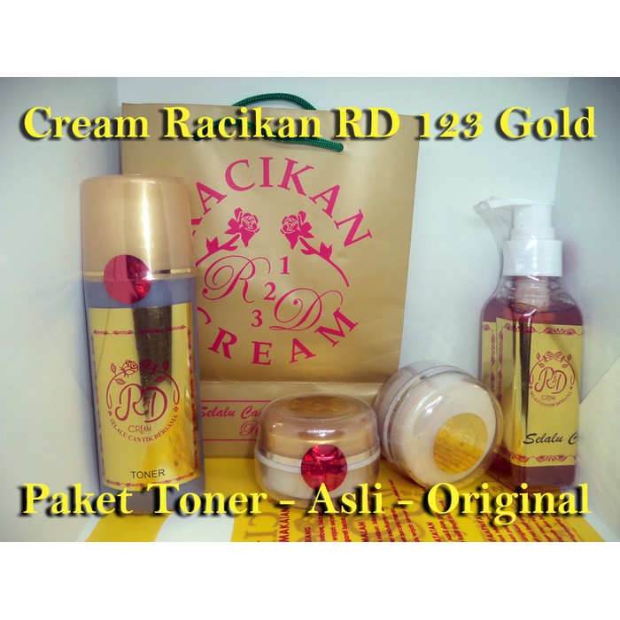 Dijual paket TONER cream RD 123 gold   cream RD gold paket TONER PLASTIK New