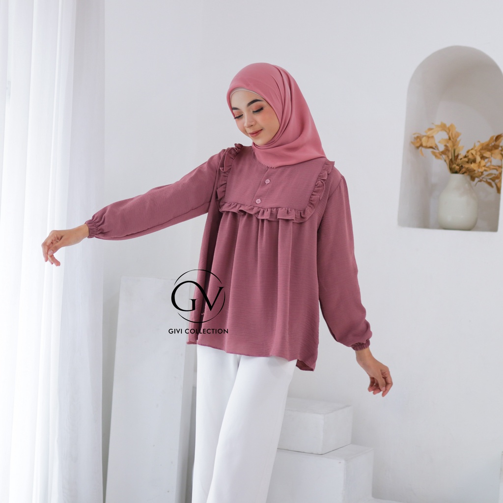 Marsha blouse  crinkle | atasan wanita | baju wanita terbaru