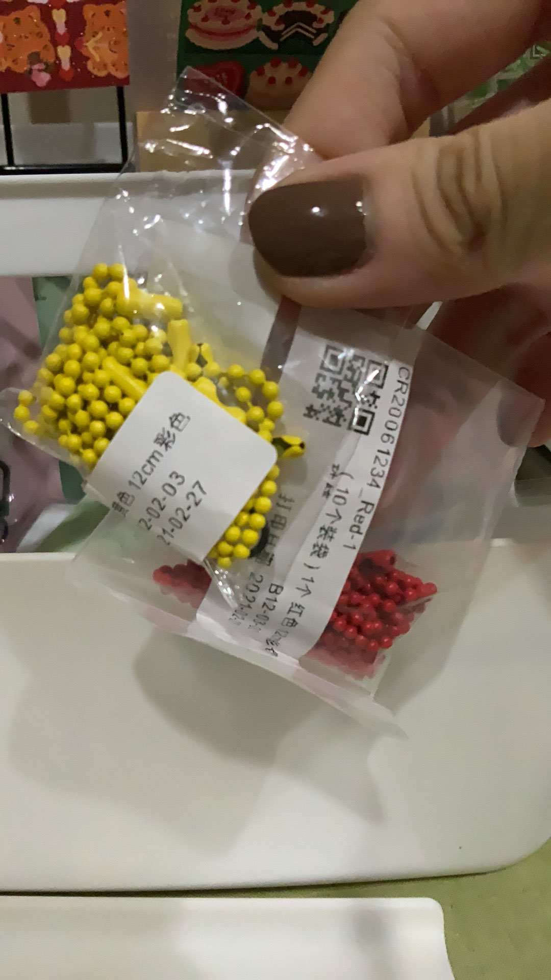 10pcs/pack Candy Color Metal Round Bead Chain For Clothes Accessories Handcraft Diy Accessories