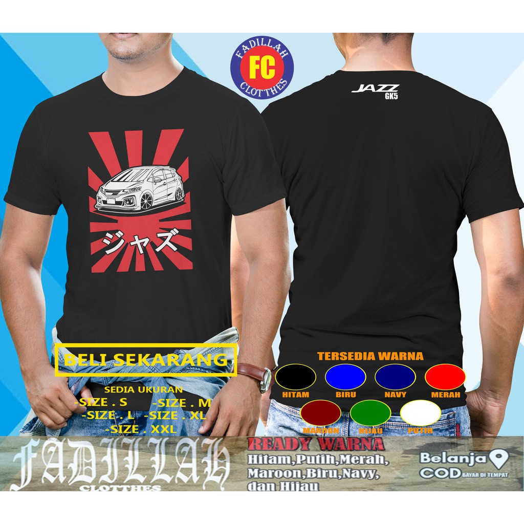 Kaos Mobil Honda Jazz GK5 Japan Racing Baju Otomotif
