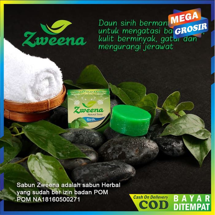 PROMO SABUN ZWEENA NATURAL SOAP SIRIH ( SABUN HERBAL BER BPOM )