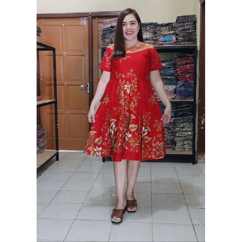 SALE YBB Dress Tunik Brokat Batik PO