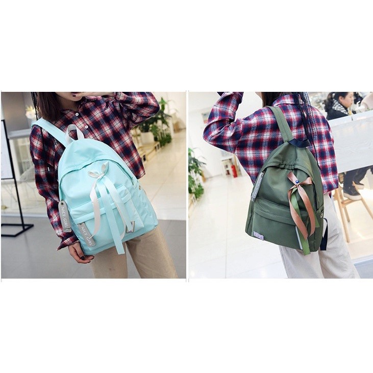 Backpack Wanita ABG Cewe Tas Sekolah Nylon Tas Punggung Bag - JB777