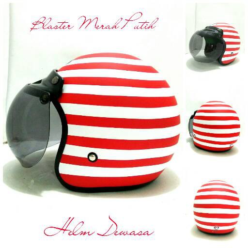 HM-574 Helm Bogo Retro Sni Jpn Blaster Merah Putih Murah