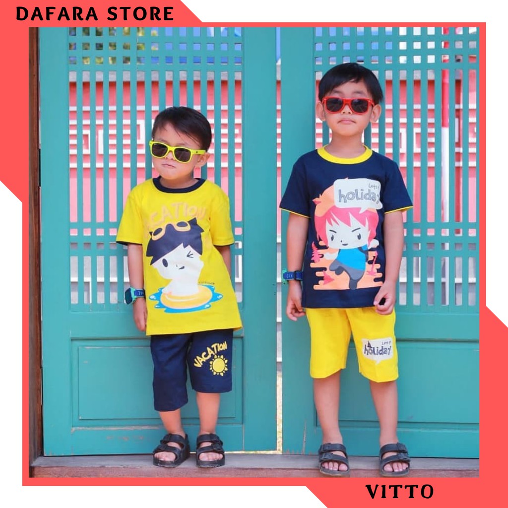  NEW Kaos  Set Celana Pendek Vacation Series VITTO  Set 