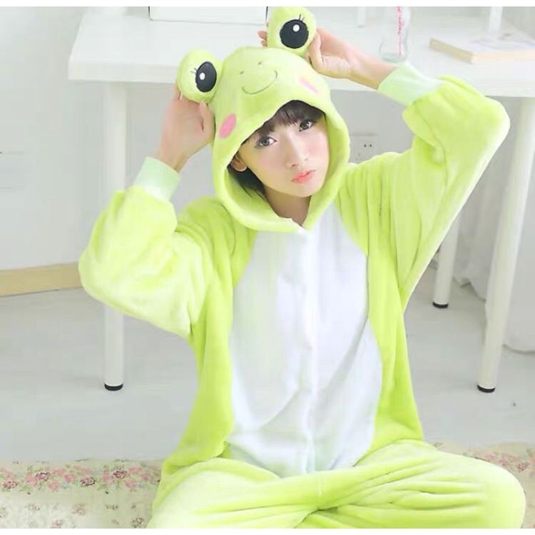 KOSTUM ONESIE KEROPPI KODOK KATAK MR FROG PIYAMA BAJU TIDUR IMPOR LEMBUT KIGURUMI