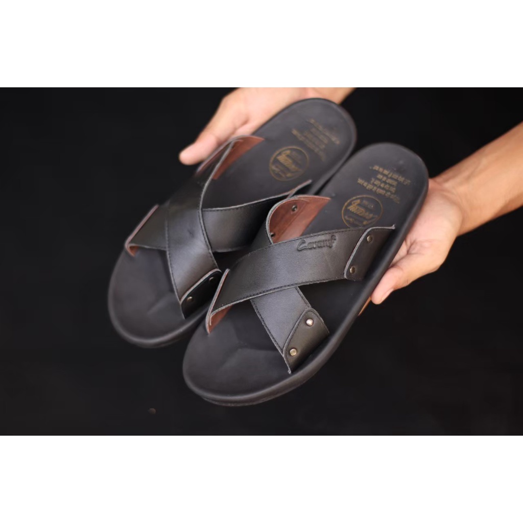 BURAY X SANDAL SLIDE INDIAN PRIA DEWASA CEVANY KULIT ASLI 100% ORIGINAL FORMAL CASUAL SANDAL SLOP KULIT PRIA KERJA KANTOR GURU PNS PESTA RESMI NYAMAN LEBARAN || SANDAL PRIA INDIAN BERKUALITAS MURAH 2022