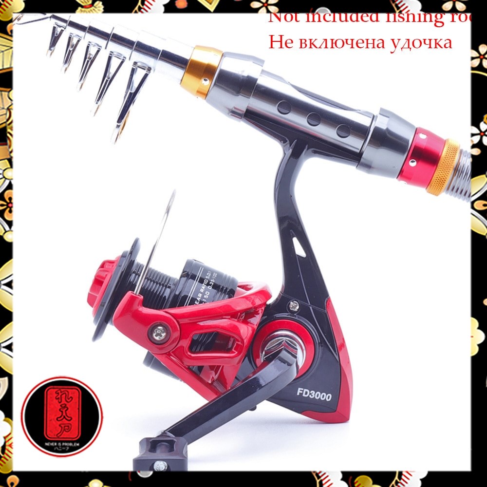TaffSPORT FD5000 Reel Pancing 8 Ball Bearing Gear Ratio 5.2:1 - Red/Black