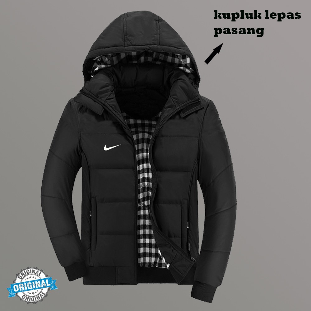 Jaket Parka Desain Terbaru Logo Nike Waterproof/Fashion Pria/Jaket Tebal Jaket Gunung Jaket Outdoor