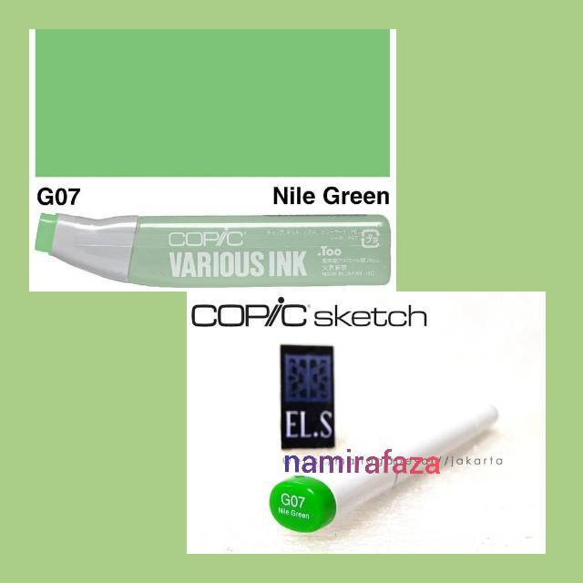 

WAJIB TANYA STOK!! COPIC SKETCH MARKER G07 NILE GREEN (CSM ) VARIOUS REFILL ISI REFIL COLOR COLOUR