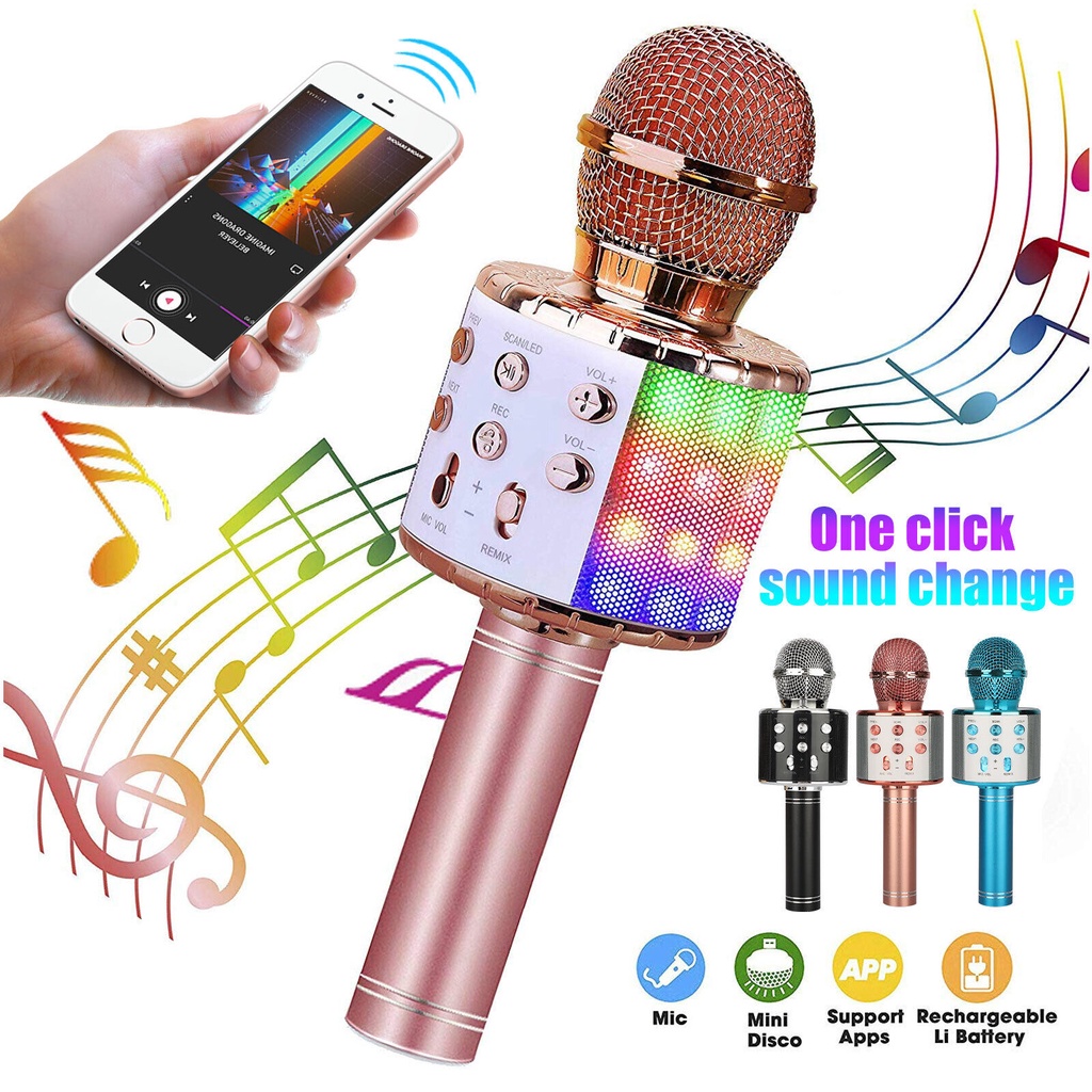 Mic Bluetooth Karaoke WS-868L Smule Wireless Karoke Microphone Karaoke Mikrofon 868L High Quality