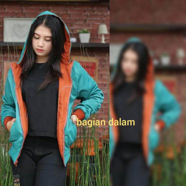 JAKET BB CEWEK (bolak balik)jaketgaul,jaketmotor
