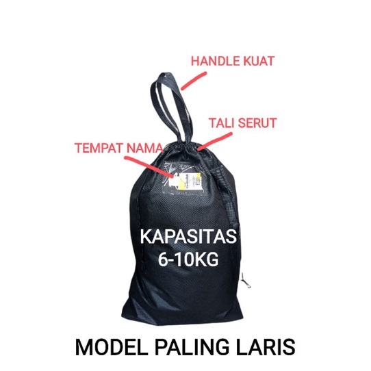 TAS LAUNDRY 50 X 70 CM KAPASITAS 6-10KG BAHAN SPUNBOND TEBAL WARNA HITAM BY GOODIEBEK