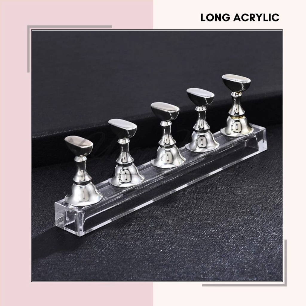 Long acrylic holder tempat kuku hias tempat latihan nail art holder display kuku