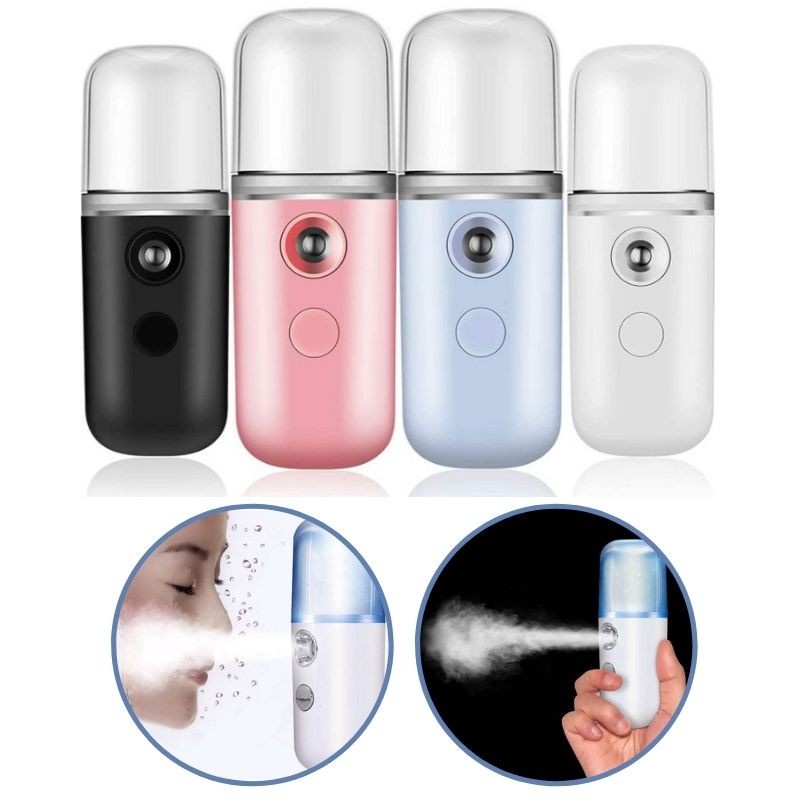 Nano Spray Face Mist Facial Moisturizing Wajah Spray wajah Perawatan Wajah Mini Portable LED Pelemba