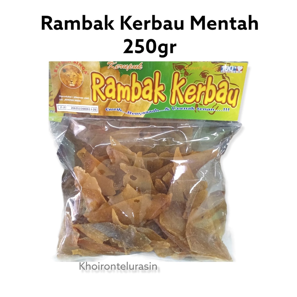 

KERUPUK KULIT KERBAU KRECEK RAMBAK KERBAU MENTAH 250GR