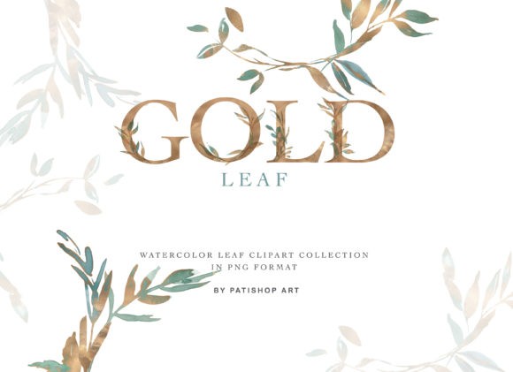 Gold Alphabet Leaf Clipart - JPEG Ultra HD