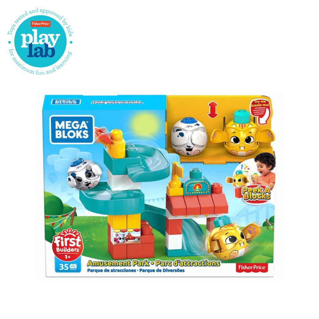 Mega Bloks Peek a Blocks Amusement Park - Mainan Balok Edukasi Anak Balita