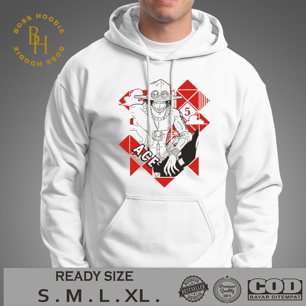 HOODIE ANIME ONE PIECE ACE | HOODIE PRIA | JAKET PRIA | HOODIE KEREN