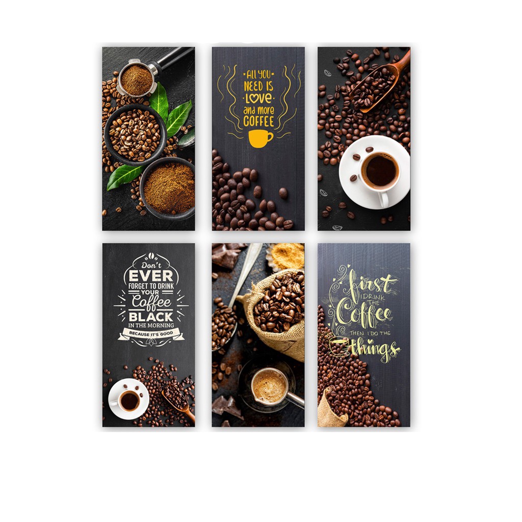 Ukuran (18x30cm) Cafe Dekorasi Dinding Rumah Kamar WallDecor Hiasan Poster Coffee Motivasi Quotes Pajangan shabby