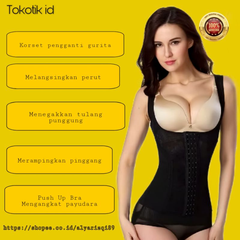 Korset Baju Vest Corset Pelangsing Pengecil Perut Wanita melahirkan Kirey beauty