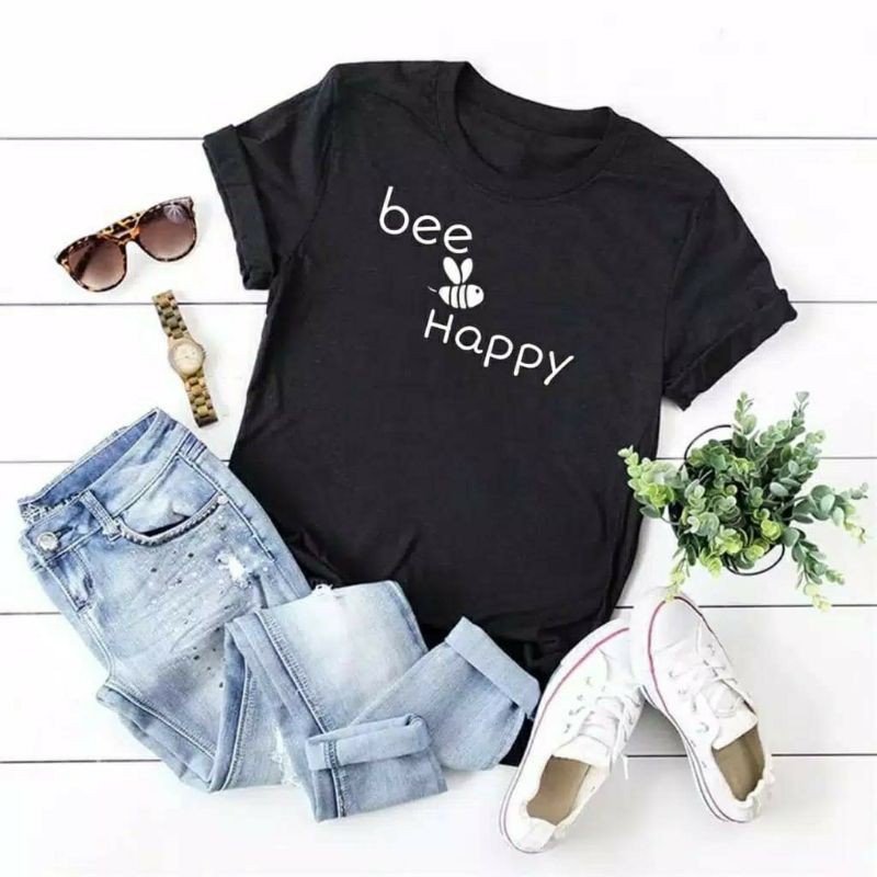 Fourfashion Kaos Wanita BEE HAPPY LB