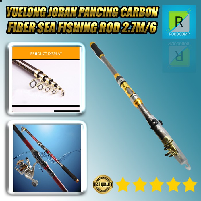 Joran Pancing Carbon Fiber Sea Fishing Rod 2.7M/6 Yuelong