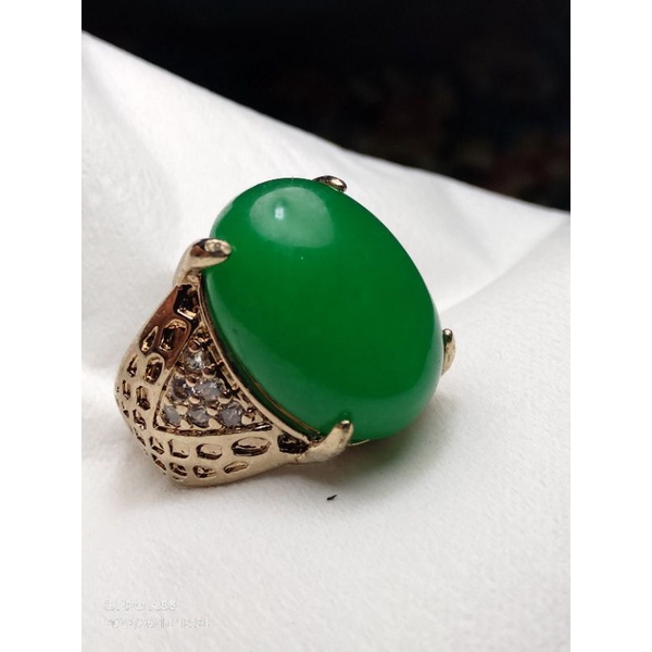 batu cincin akik giok lumut hijau