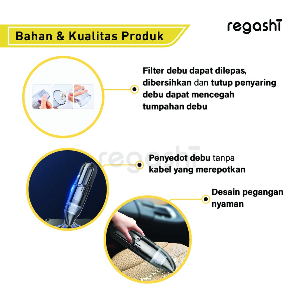 best deals regashi mini vacuum cleaner penyedot debu mobil portable alat penyedot debu serbaguna