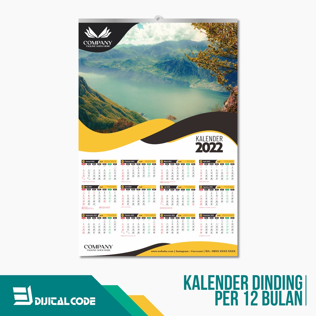 

Desain & Cetak Kalender Dinding 2025 Isi 1 Lembar