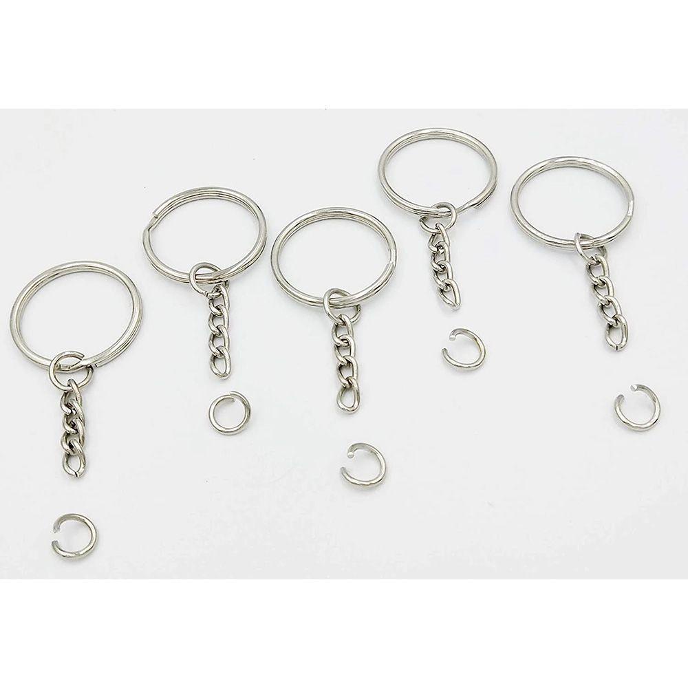 Lily 10/20Pcs Gantungan Kunci Perak Aksesoris Fashion Liontin Key Holder Rings