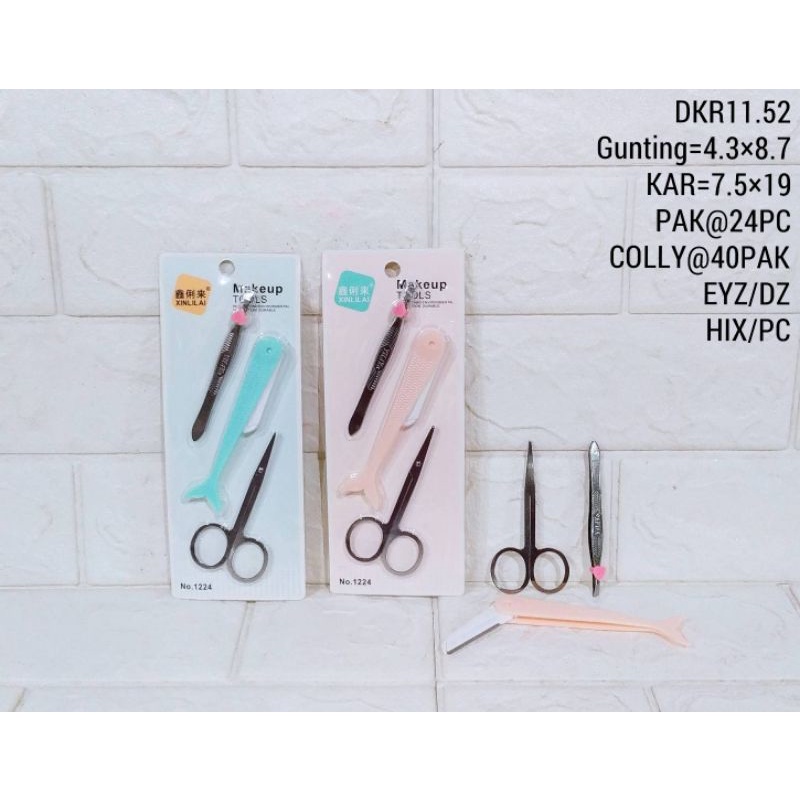 Gunting Alis set 3in1|Cukur Alis set|Pinset Cabut Alis Set