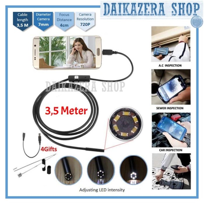 Kamera Endoscope Android 7mm 4cm Focal Distance 720P IP67 - 3,5 meter