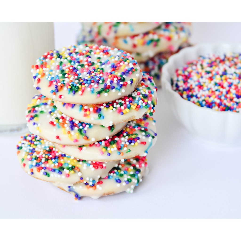 SPRINKLES BULAT PASIR 50GR - SPIKEL TRIMIT TABURAN WARNA WARNI HIASAN CUP CAKE BUTIR RAINBOW CONFETTI