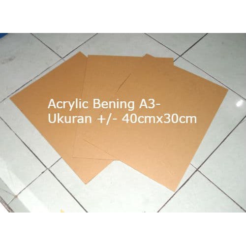 Acrylic Transparan 2mm A3 - Akrilik Bening Transparant