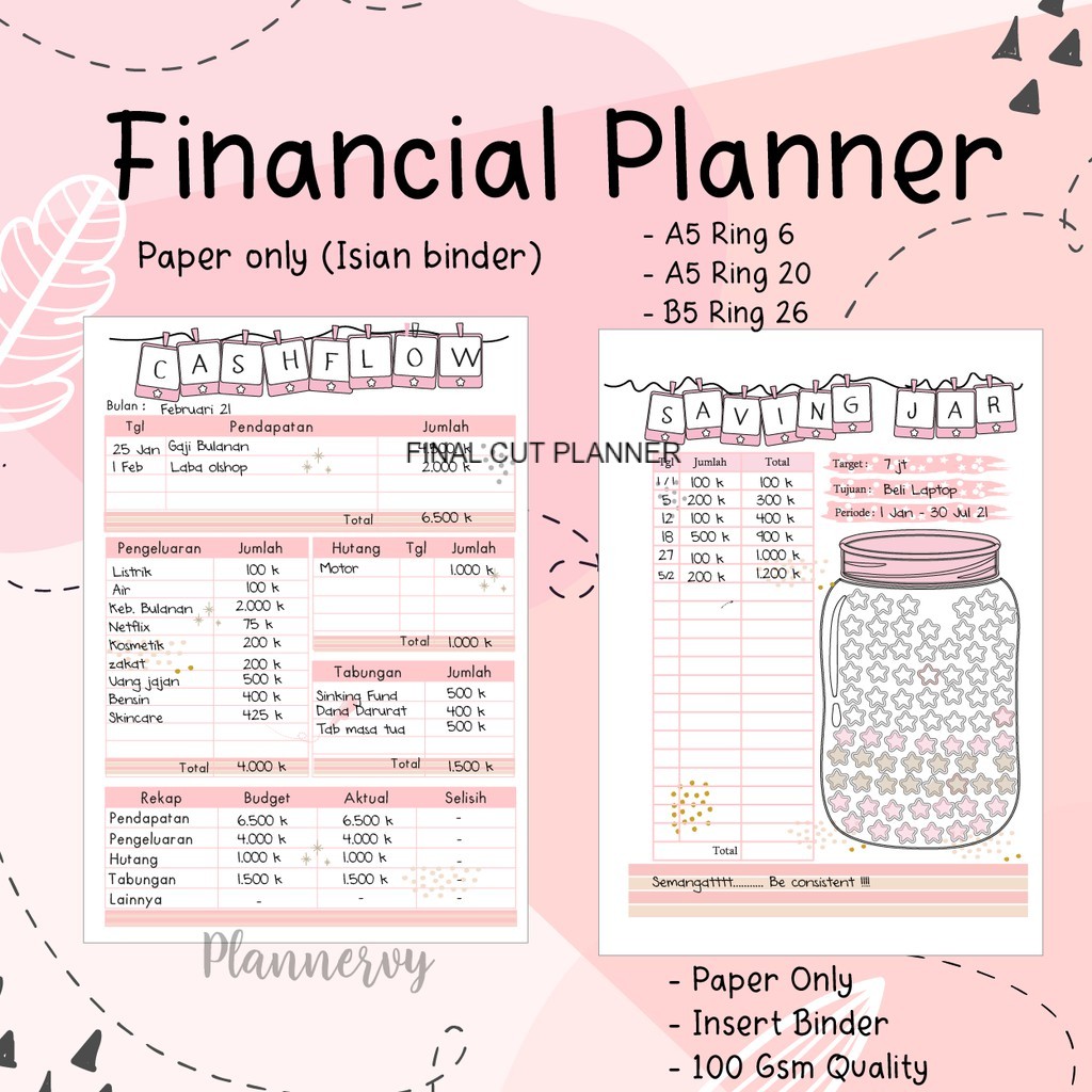 Jual BUDGET PLANNER / ISI BINDER / CATATAN /UANG PLANNER FAMILY BUDGET