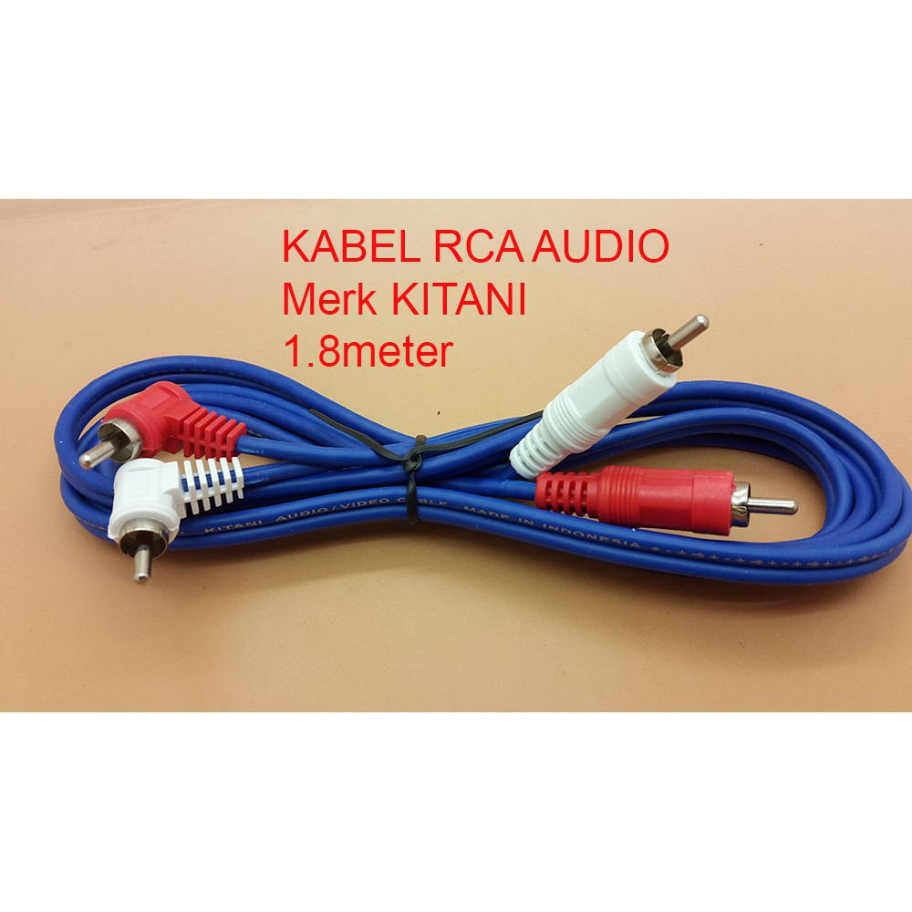 Kabel AUDIO RCA 2 K 2 Male Merk KITANI ( Cable RCA ) Panjang 1.8m