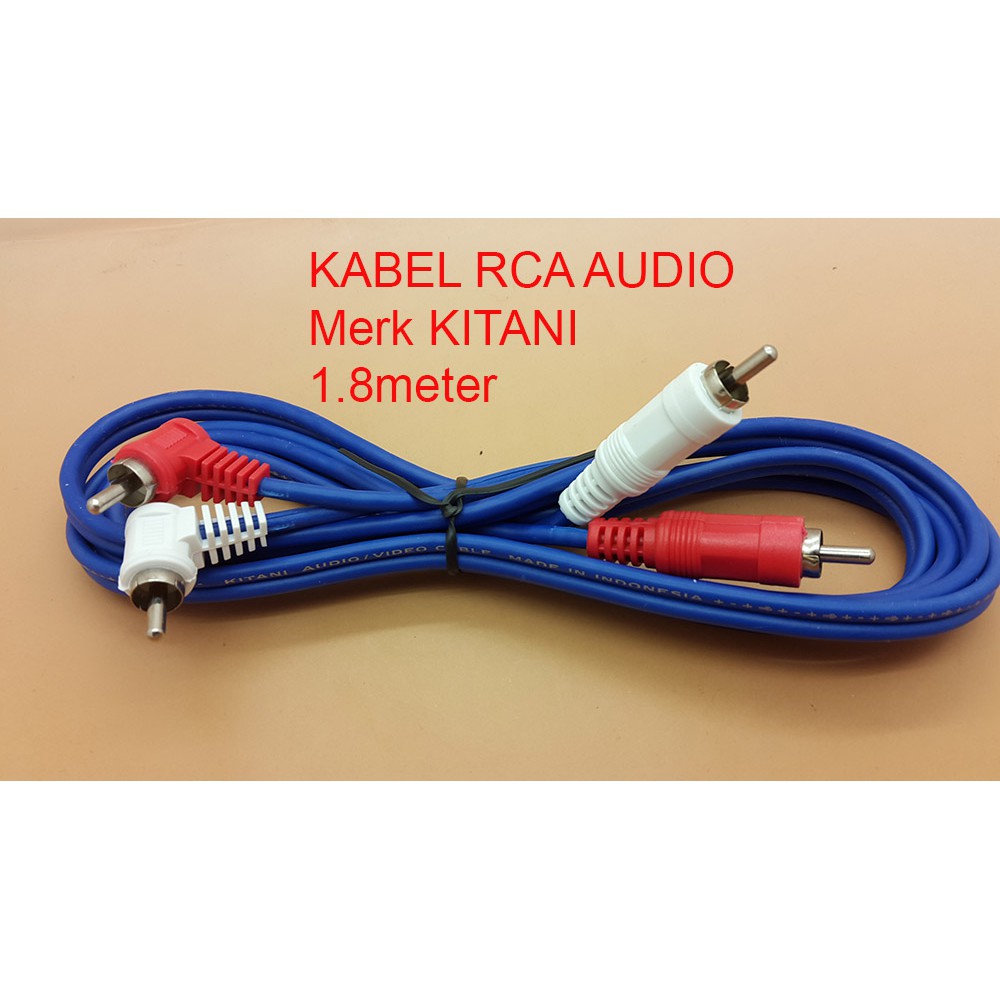 Kabel AUDIO RCA 2 K 2 Male Merk KITANI ( Cable RCA ) Panjang 1.8m