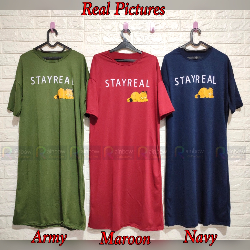 LONG DRESS JUMBO wanita STAY REAL - GARFIELD / konveksi murah tanah abang