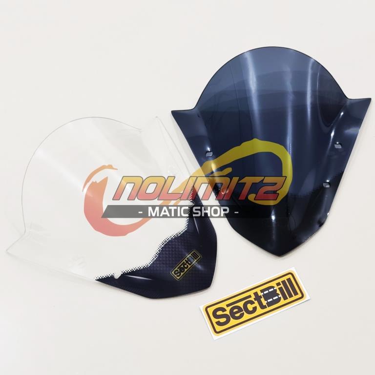 Visor Windshield Tameng Batok Depan Sectbill Carbon Sporty Aerox 155