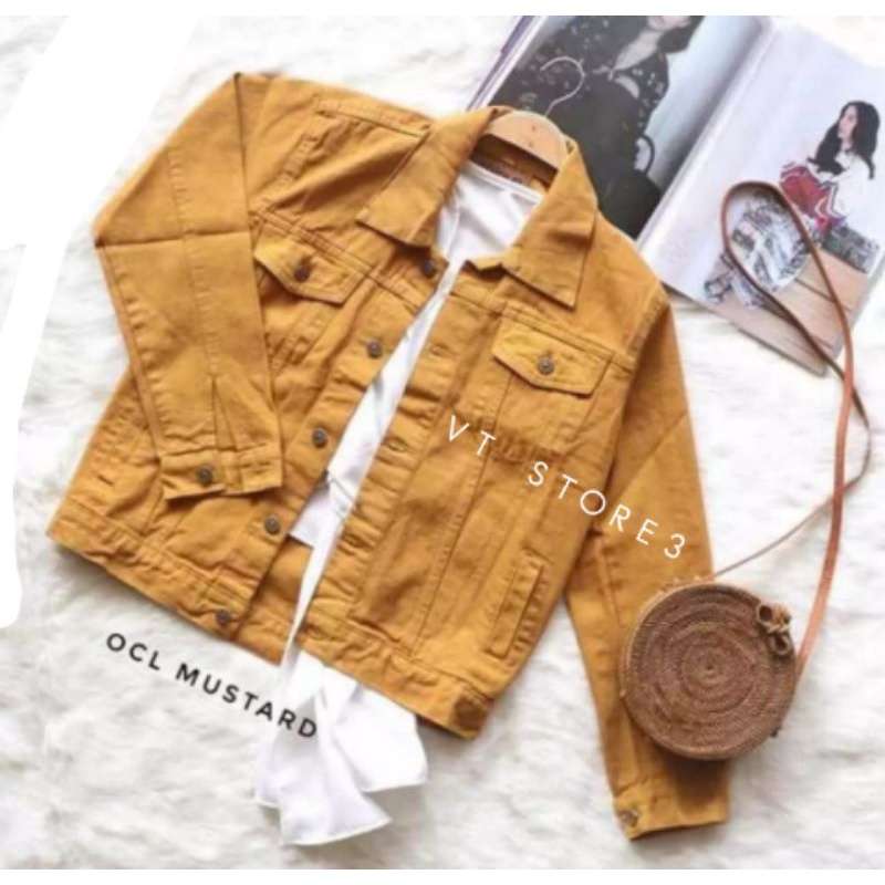 JACKET JEANS WANITA BIONDY DENIM JAKET LEVIS JAKET CEWE JAKET MURAH TERBARU LEVIS - COD-MUSTARD