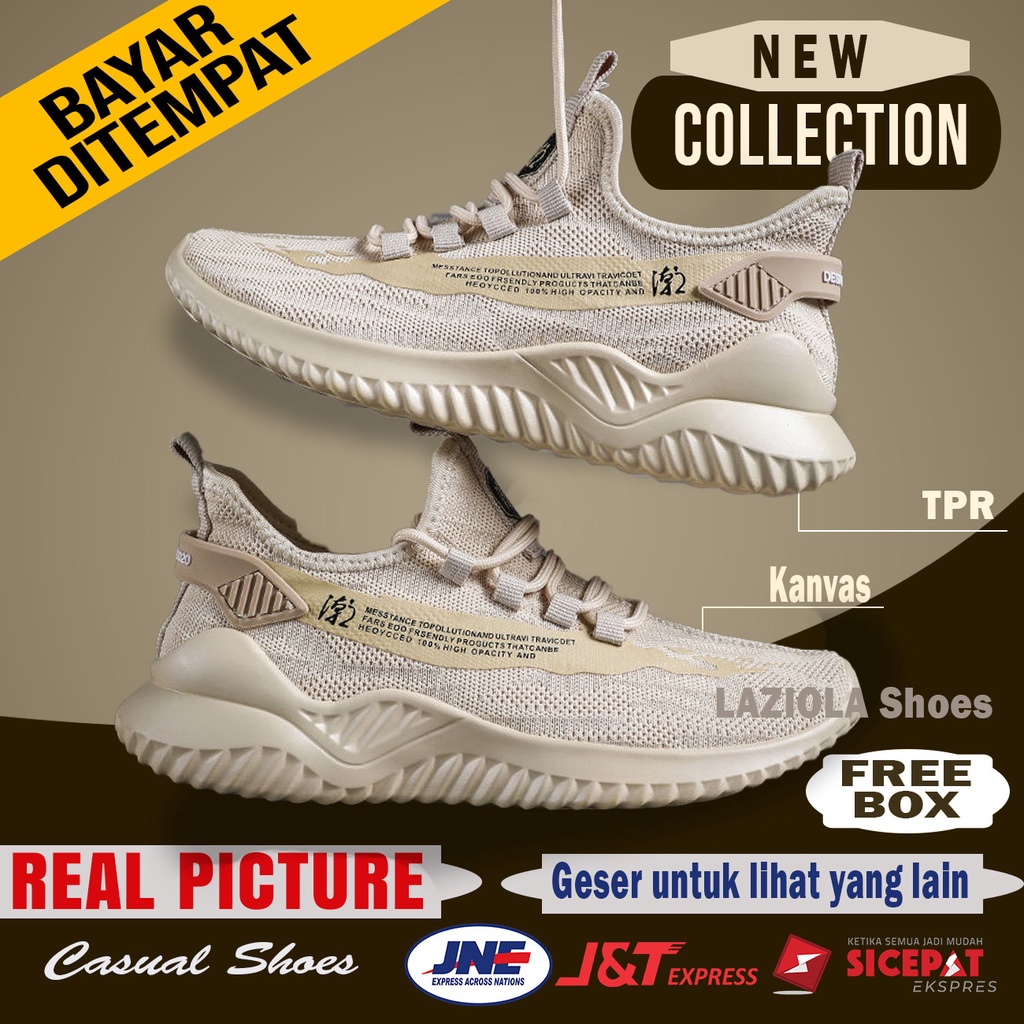 Sepatu Sneakers ULTRAVI Crem Pria Original Import Sneakers Casual Model Sport Keren Terbaru Boots Ke