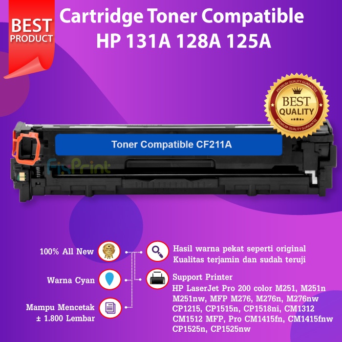 Cartridge Toner Compatible HP 131A CF210A 128A CE320A 125A CB540A Black Cyan Magenta Yellow CRG-416