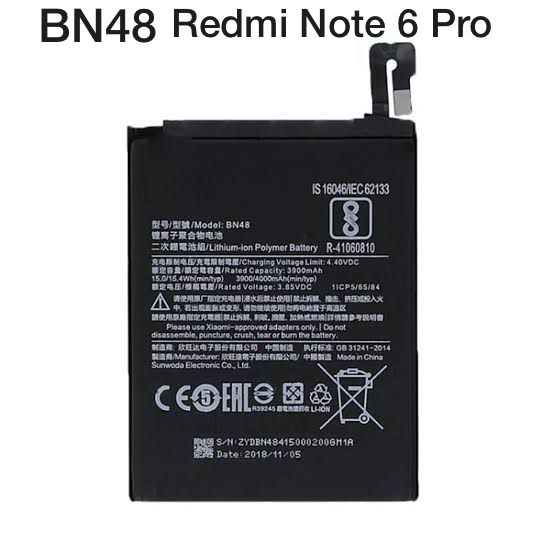 Battery Baterai Batre Handphone Redmi 6Pro A2 Lite/BN47, 8 8A/BN51, 9A 9C Poco M2 Pro/BN56, Note 6 Pro/BN48, Note 7 Pro/BN4A, Note 8 Pro/BN4J, Note 9/BN54, Note 9 Pro/BN53