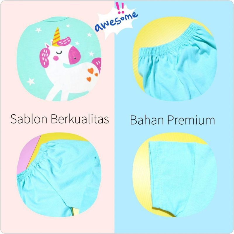 Ready Medan/Size 6 dan 8 Home Setcel Setelan celana anak perempuan