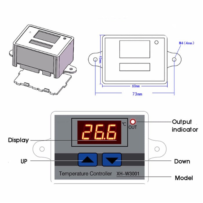 W3001 220V Thermostat Digital Temperature Termostat Suhu Panas Dingin