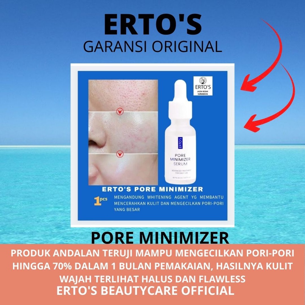Ertos Paket Lengkap Perawatan Wajah original Berminyak Komedo flex hitam pori besar jerawar bruntusan radang kering Glowing-pore minimizer