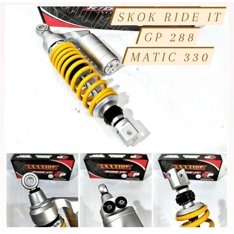 SHOCK TABUNG BELAKANG  MATIC 330MM CLICK VARIO 125 150 RIDE IT GP 188